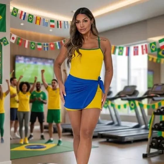 Tapa Bumbum Copa do Mundo Sem transparência Roupa Copa