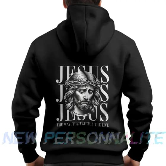 Moletom Casaco Blusa de Frio flanelado com capuz Unissex Jesus Deus estampado