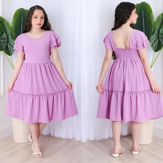 Vestido Infantil Feminino longo ideal para festa ou uso casual. tecido leve, garante estilo, frescor e elegância