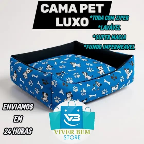 Cama Pet Luxo lavável Extra Macia Fundo Impermeável