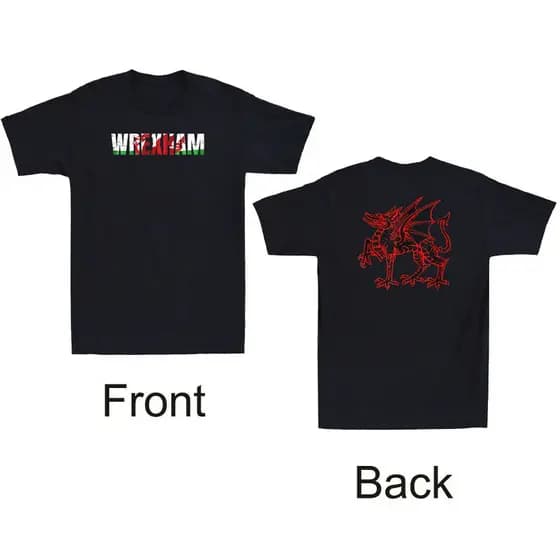 Camiseta Camisa Blusa Unissex Algodão Wrexham-Camiseta Galesa Dragão ! font