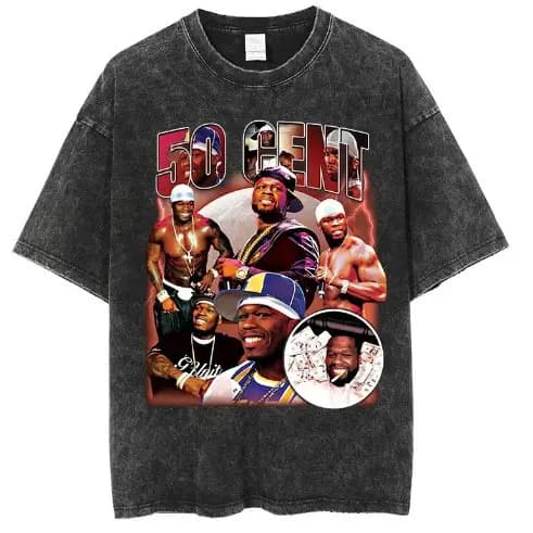 Camiseta Camisa Blusa Unissex Algodão Hip Hop Streetwear 50 Cent Rapper 30.1 font t-shirt