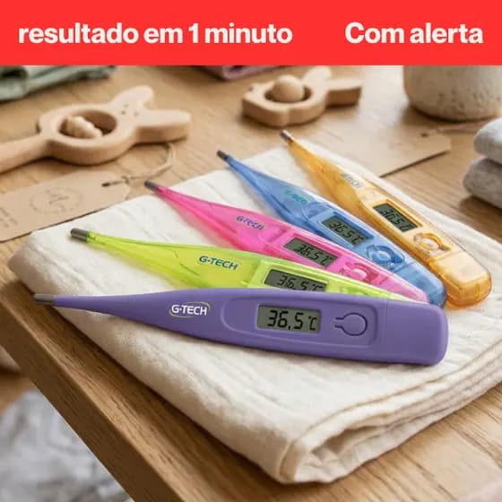 Termômetro Digital Alerta Fim Colorido G-Tech