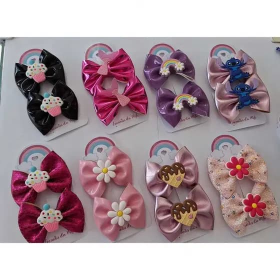 Laço De Cabelo Infantil Lonita Com Aplique Emborrachado - Modelo Bico De Pato