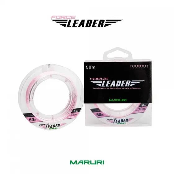 LEADER FLUOROCARBON MARURI FORCE 50M 0.37MM 20LB ROSA