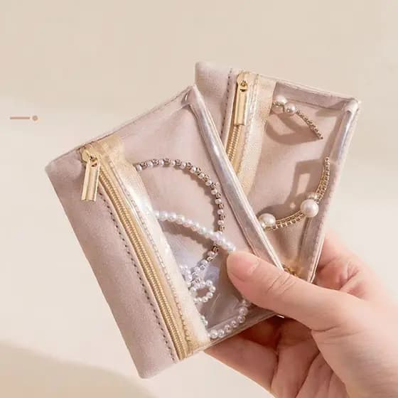 Mini Transparente Visível Jóias Auto Selagem Saco Para Colar Anel Foto Cartão Organizador