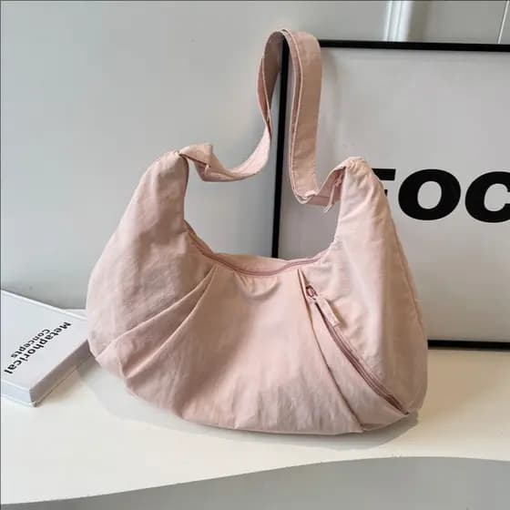 Grande Capacidade Leve E Macio Meia-lua Crossbody Bag Mulheres,Esporte Viagem Lona Mensageiro Bolsa
