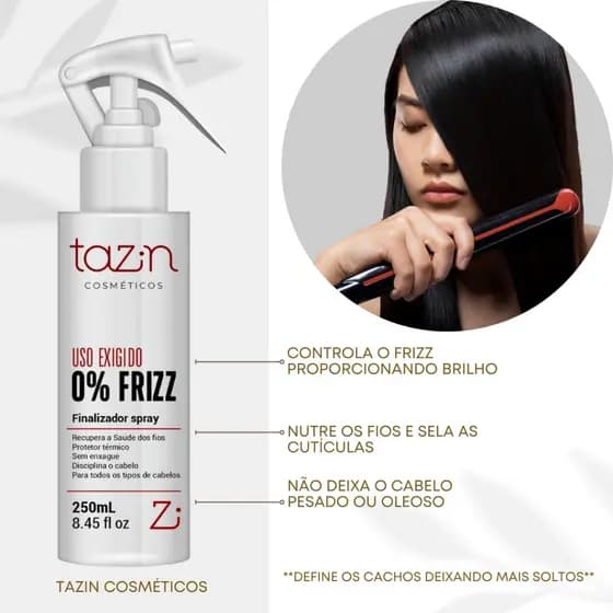 Spray Protetor Térmico Anti Frizz Uso Exigido Finalizador Brilho Protetor Progressiva Chapinha Babyliss 300ml