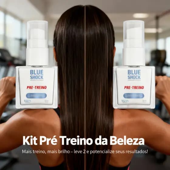 Kit 2 Sérum Pré-Treino Capilar Antifrizz Toque Seco Proteção Suor Brilho Vegano
