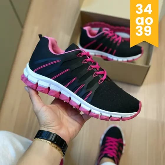 Tênis Feminino Esportivo Academia Corrida Caminhada Leve Confortável e Resistente Envio Rápido