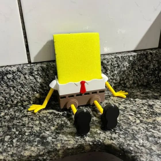 Suporte Bob Esponja – Organize Sua Pia com suporte de esponja