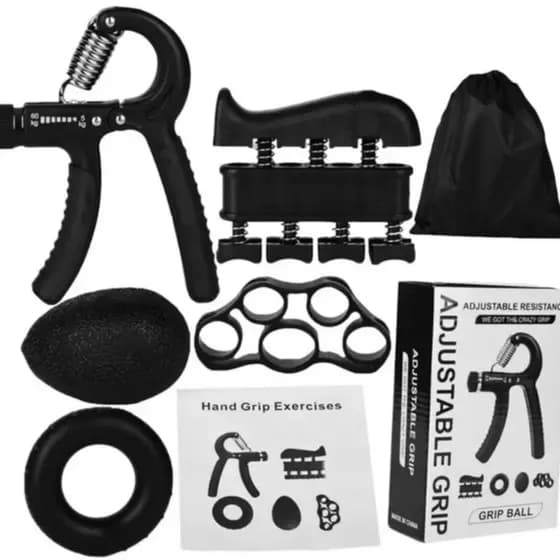 kit Handgrip Mão Ajustável 60kg Contador Fisioterapia Academia Cor Preto Fortalecedor De Punho