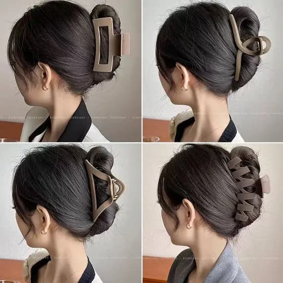 1/2/3 Piranha Garra Cabelo Presilha Grande Prendedor Plástico Formato Quadrado Minimalista Feminino