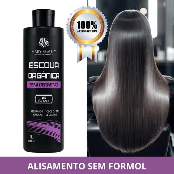PROGRESSIVA ORGANICA SEMI DEFINITIVA MARY BEALTY 1LT 0%FORMOL-ALISAMENTO PROFISSIONAL LISO DURADOURO