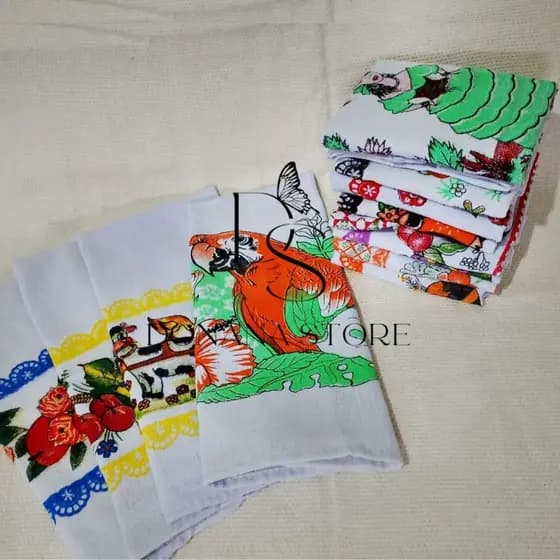 Kit Pano de Prato Copa Pia 35 x 60 cm 100% Algodão