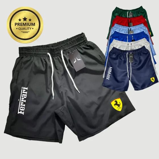 Short Bermuda Mauricinho Antiodor Esportiva Ferrari 01 - Academia, Skate, Basquete, Corrida Tactel