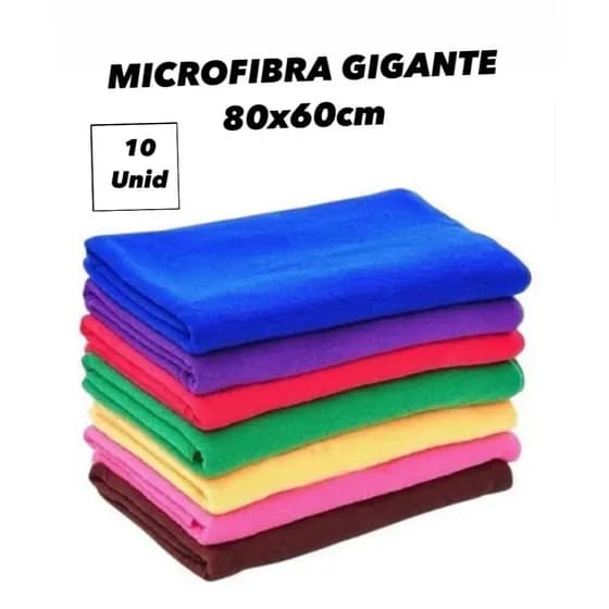 Pano de Chão Microfibra Gigante Multiuso 80x60 Kit com 10 unidades Limpeza Automotiva Casa limpeza I