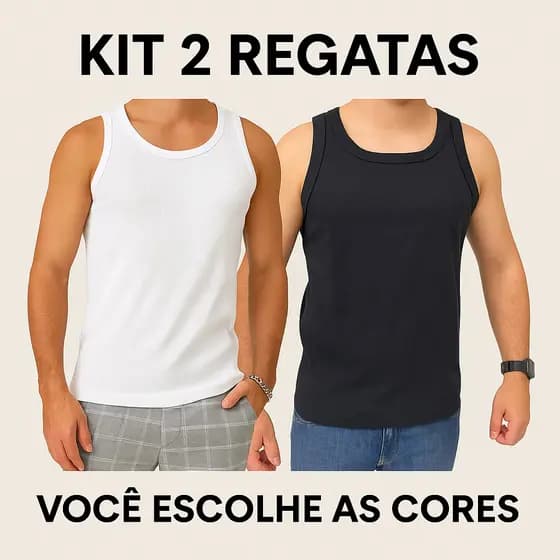 KIT 2 REGATAS DE RIBANA LISAS MASCULINAS KO1303-K2