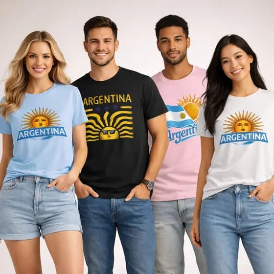 Camiseta Unissex Argentina Lançamento Camiseta 100% Algodão Camisetão Solta Plus Size Camiseta - Spyke Shop