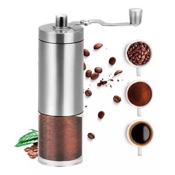 Moedor De Café Manual Inox Manivela Giratória Moer Grãos