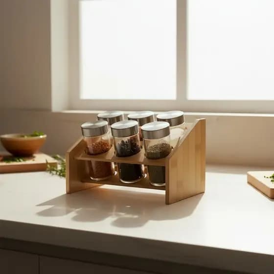 Porta Condimentos Temperos Suporte 6 Potes Cozinha Decoração