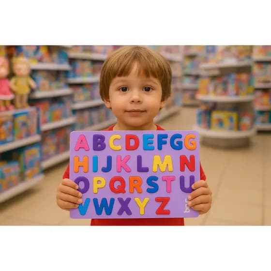 Alfabeto de Encaixe em EVA 26 Letras Coloridas – Brinquedo Educativo Infantil, Didático e Pedagógico