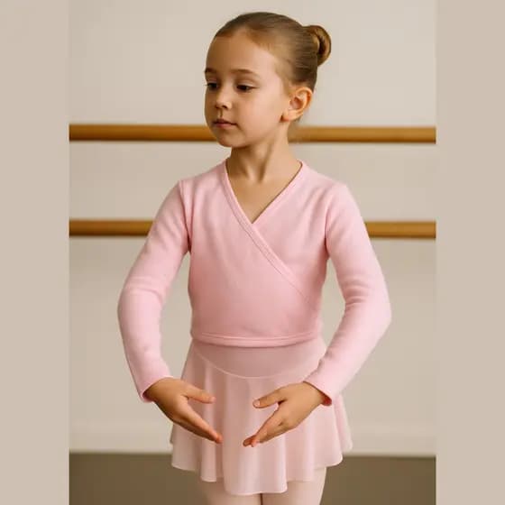 Casaco Casaquinho Bolero de Ballet Balé Dança Jazz Infantil / Juvenil nas cores Rosa e Preto