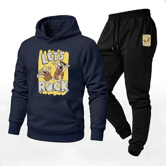 Conjunto Blusa Moletom Canguru + Calça Moda Inverno Let´s Rock Exclusiva Lançamento