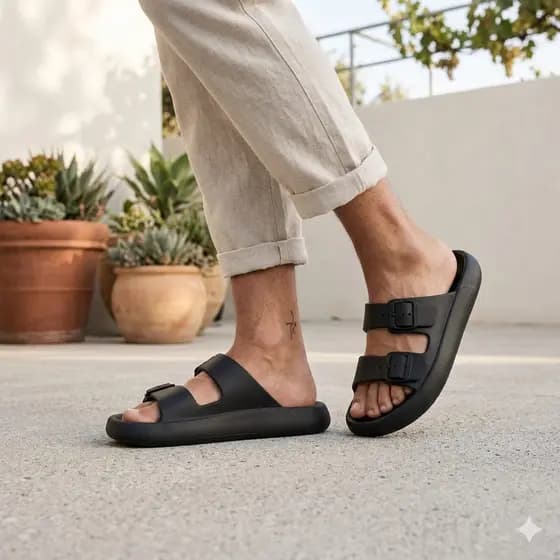 Chinelo Birken Masculino Slide Nuvem Fivela Lançamento Sola Flat Confortavel