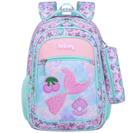 Mochila Escolar Infantil Cute | Estampa Fofa + Estojo | Leve, Resistente e Ideal para Escola