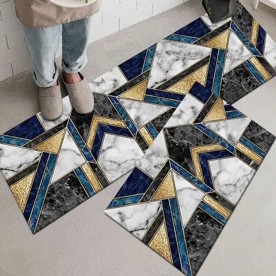 Tapete Decorativo 60x40cm Várias Estampas Coloridas Tapete Geométrica de Banheiro Entrada Hall