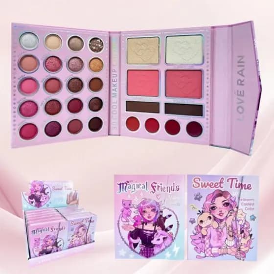 LOVE RAIN Paleta de Sombras Fantasy Girl, multi-cores matte e brilho, tons suaves, tudo-em-um, fácil para iniciantes.