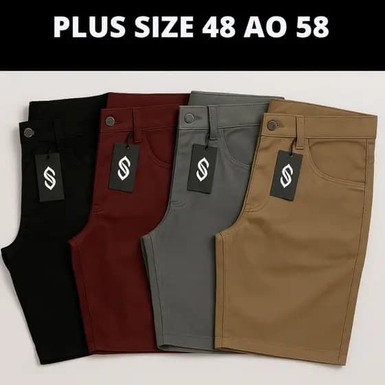 Kit 4 Bermudas Sarja Masculina 48 Ao 58 Plus Size Extra Grande
