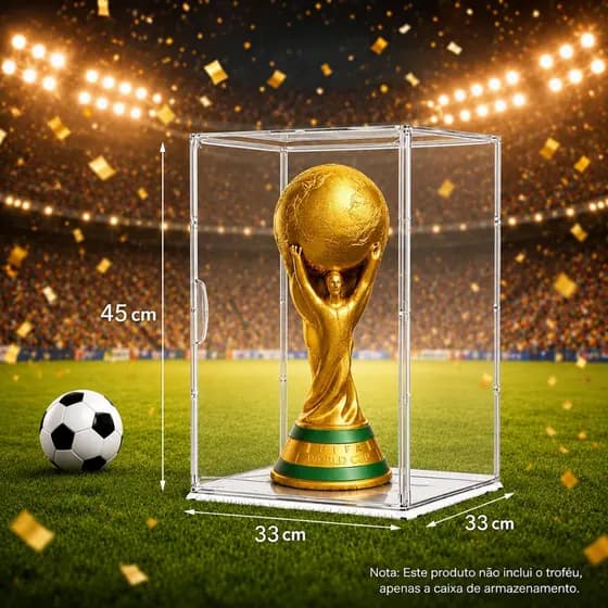 1/2/4 Peça Box Caixa Organizadora Acrílico Transparente para guardar e expor troféus da Copa do Mundo