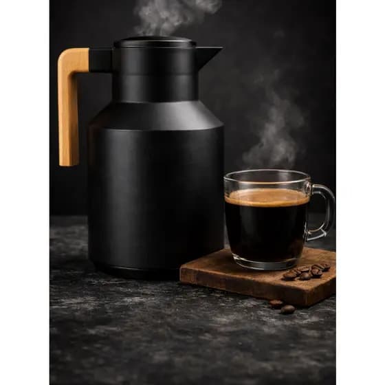 GARRAFA PARA CAFE CHA E OUTROS RECEPCAO COR PRETO LUXO MODA