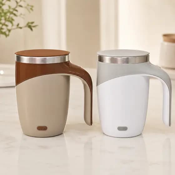 Copo Misturador Elétrico 380ml USB-C Aço Inox 304 Caneca Automática Recarregáve para Café Leite Chocolatel