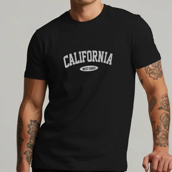 Camiseta California 100% Algodão Masculina Streetwear
