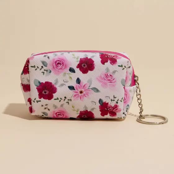 Porta Moedas Floral Pink