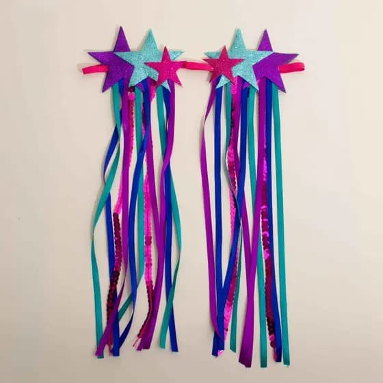 Ombreira Carnaval 3 Estrelas E Tassel Rosa, Verde E Roxa -