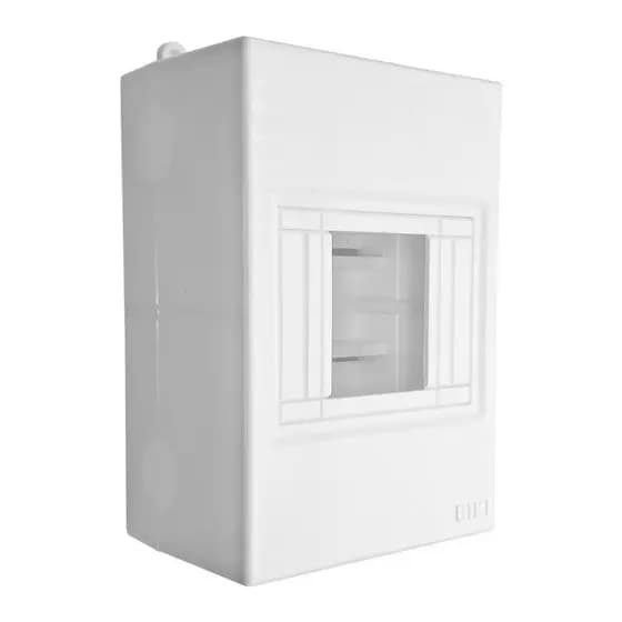 Caixa Quadro Sobrepor Branco P/ 3 ou 4 Disjuntores DIN 145x95x70mm Centrinho Biki