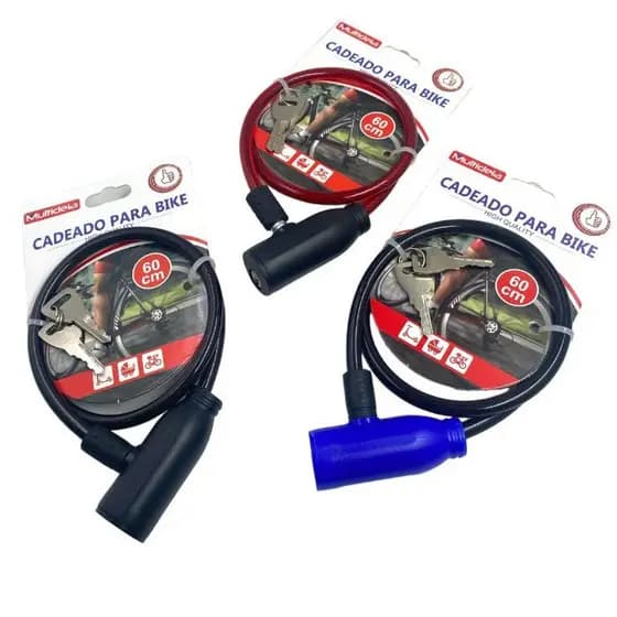 Corrente Cadeado Bike Bicicleta Moto Portão 60cm Chave