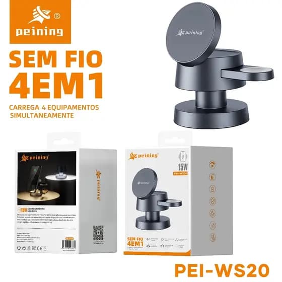 Carregador Magnético Sem Fio 4 Em 1 PEI-WS20