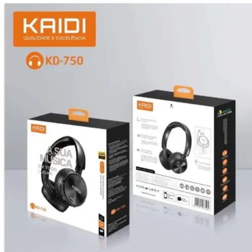 Fone Headphone Bluetooth Kaidi KD-750 | Sem Fio | Rádio FM | Suporte Cartão de Memória