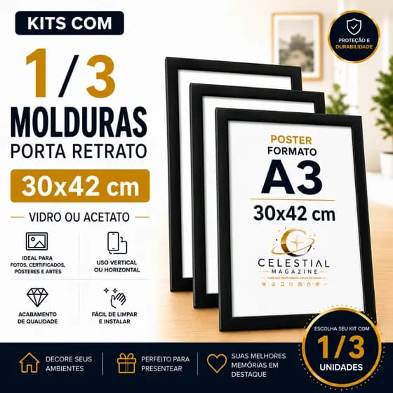 Moldura 30x42 cm - POSTER - Vidro ou Acetato