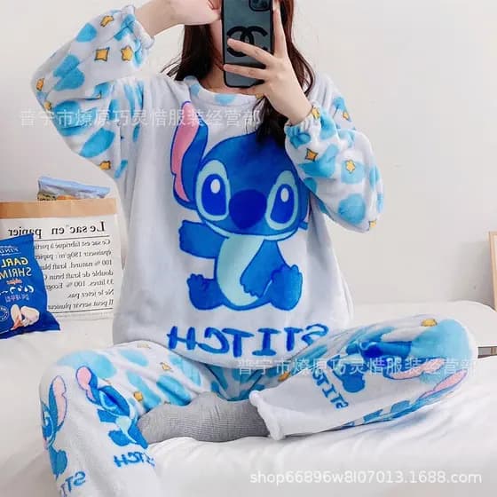 Pijamas de Flanela Plus Size para Mulheres, Inverno, Pelúcia, Adulto, Fleece, Pijamas Grossos de Veludo, Isolamento, Ver