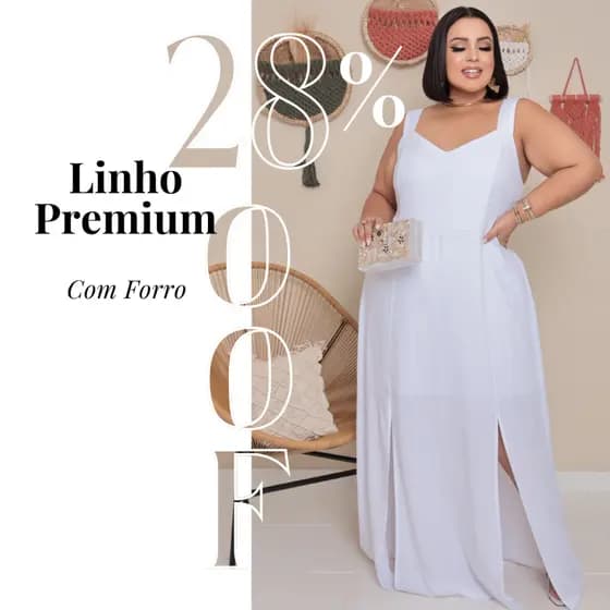 Vestido Feminino Plus Size Regata Elegante Evangélico Lastex Costas Longo Com Fendas Tecido Premium
