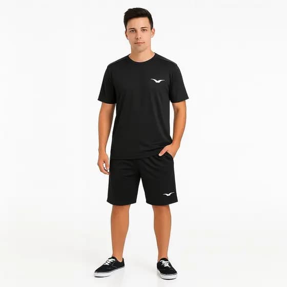 Super Kit 1 Camiseta Helanca e 1 Bermuda Chimpa Origin's