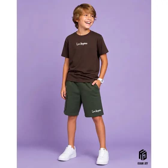 Conjunto infantil 2 peças lançamento - Conjunto estiloso para meninos - Conjunto Los Angeles infantil - Conjunto 2026