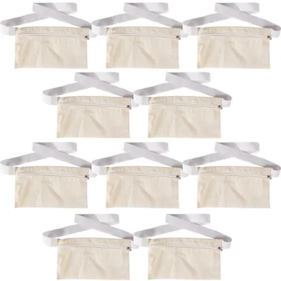 Kit 10 Unidades Pochete Doleira Bolsa De Cintura Anti Furto Viagens Corrida Caminhada Slim Unissex