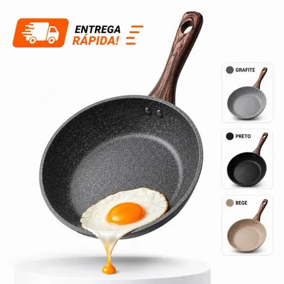 Frigideira Antiaderente de Cerâmica Não usa Óleo Cabo Resistente Cozinha Saudável Gás e Indução